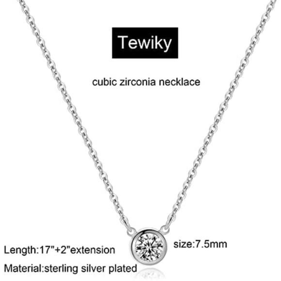 Diamond Necklaces for Women, Dainty Gold Necklace 14k Gold Plated Long Lariat - Picture 6 of 7